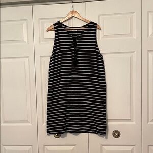 J. Jill Black and White Striped Dress XLp